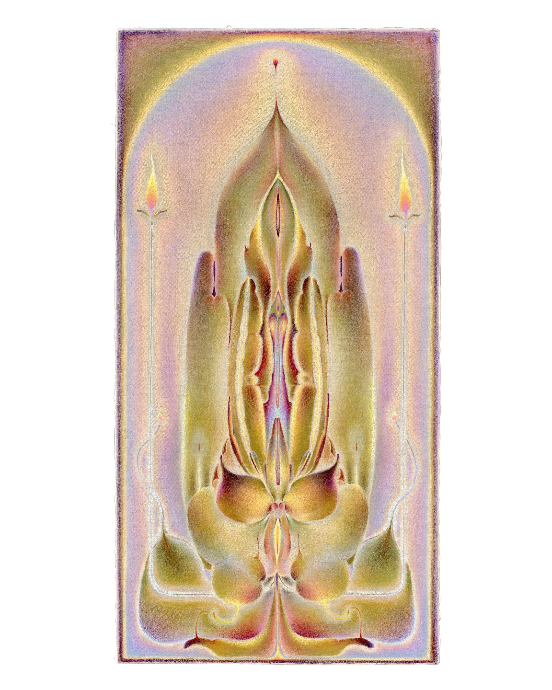 Altar I, Oil and color pencil on linen over panel, 2025