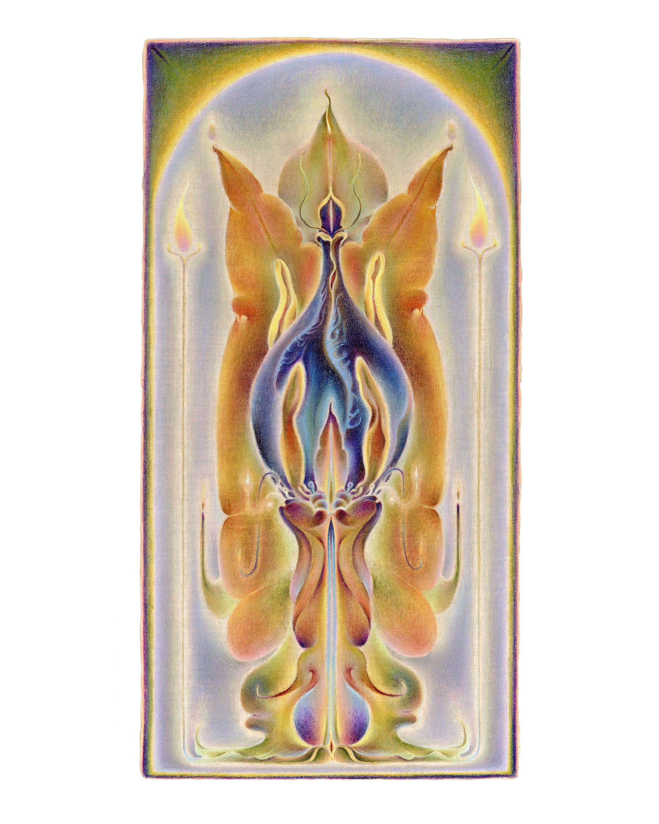 Altar II, Oil and color pencil on linen over panel, 2025