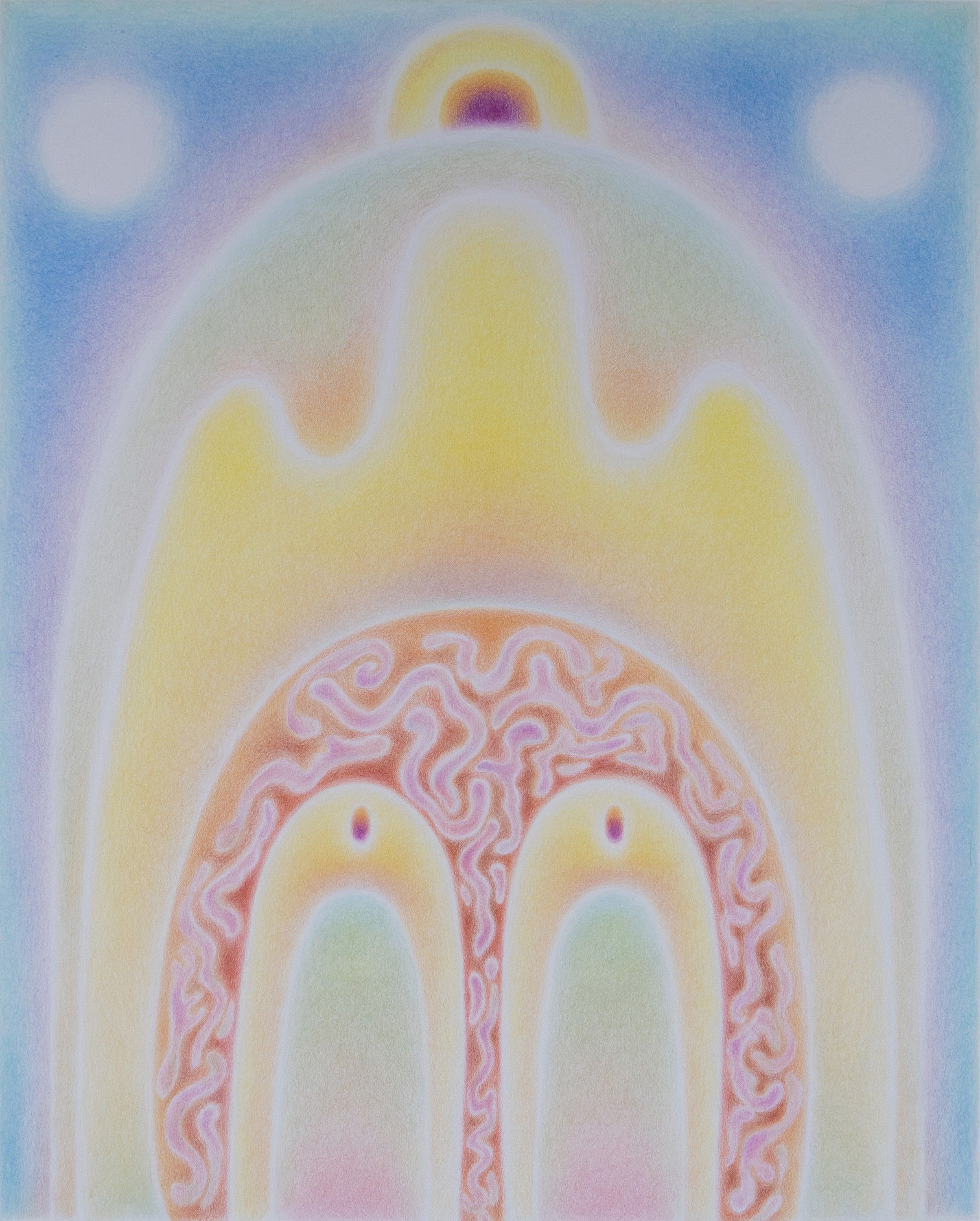 Lorelei, Color pencil on paper mounted on board, 2024