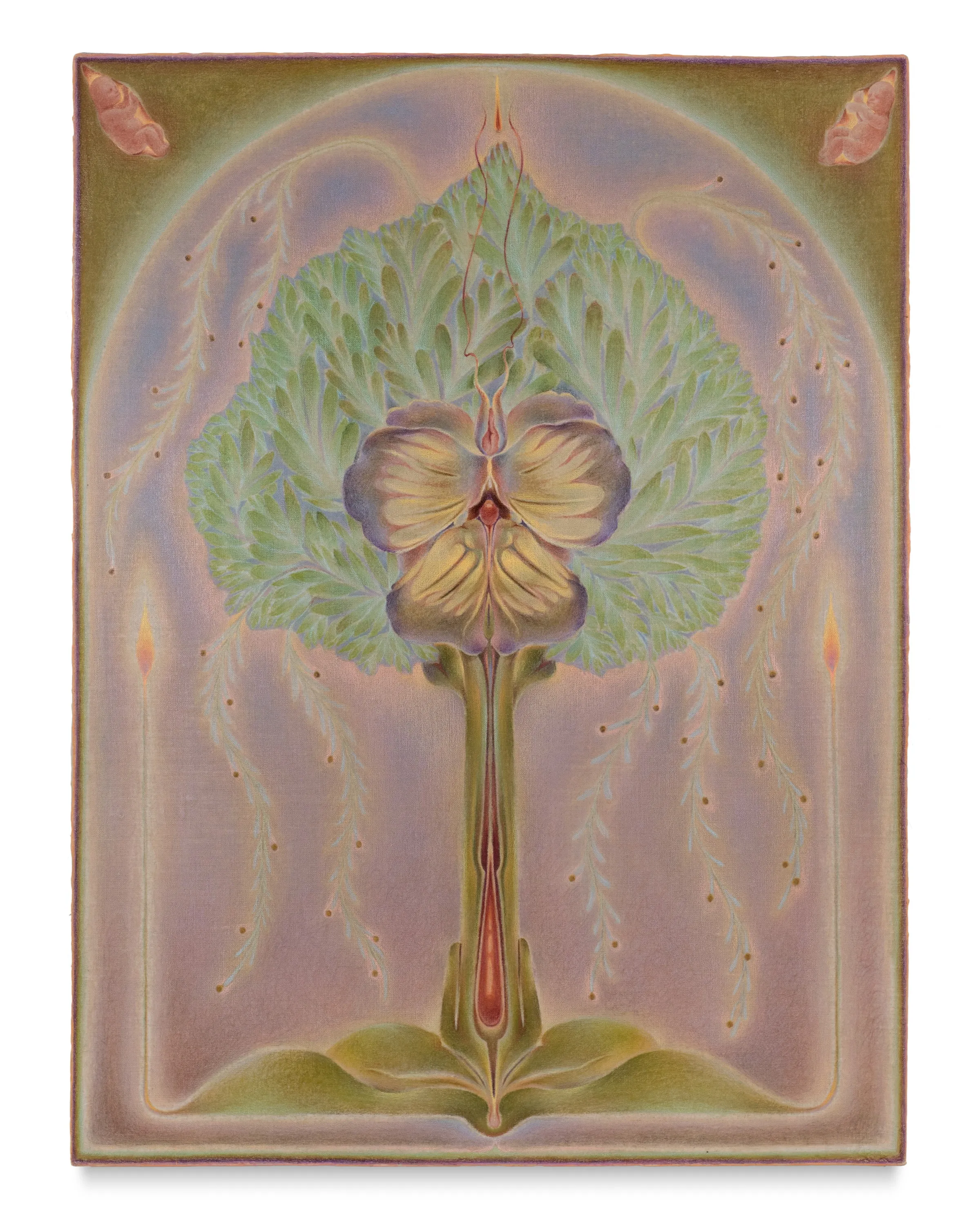 Portrait II, Oil and color pencil on linen over panel, 2025
