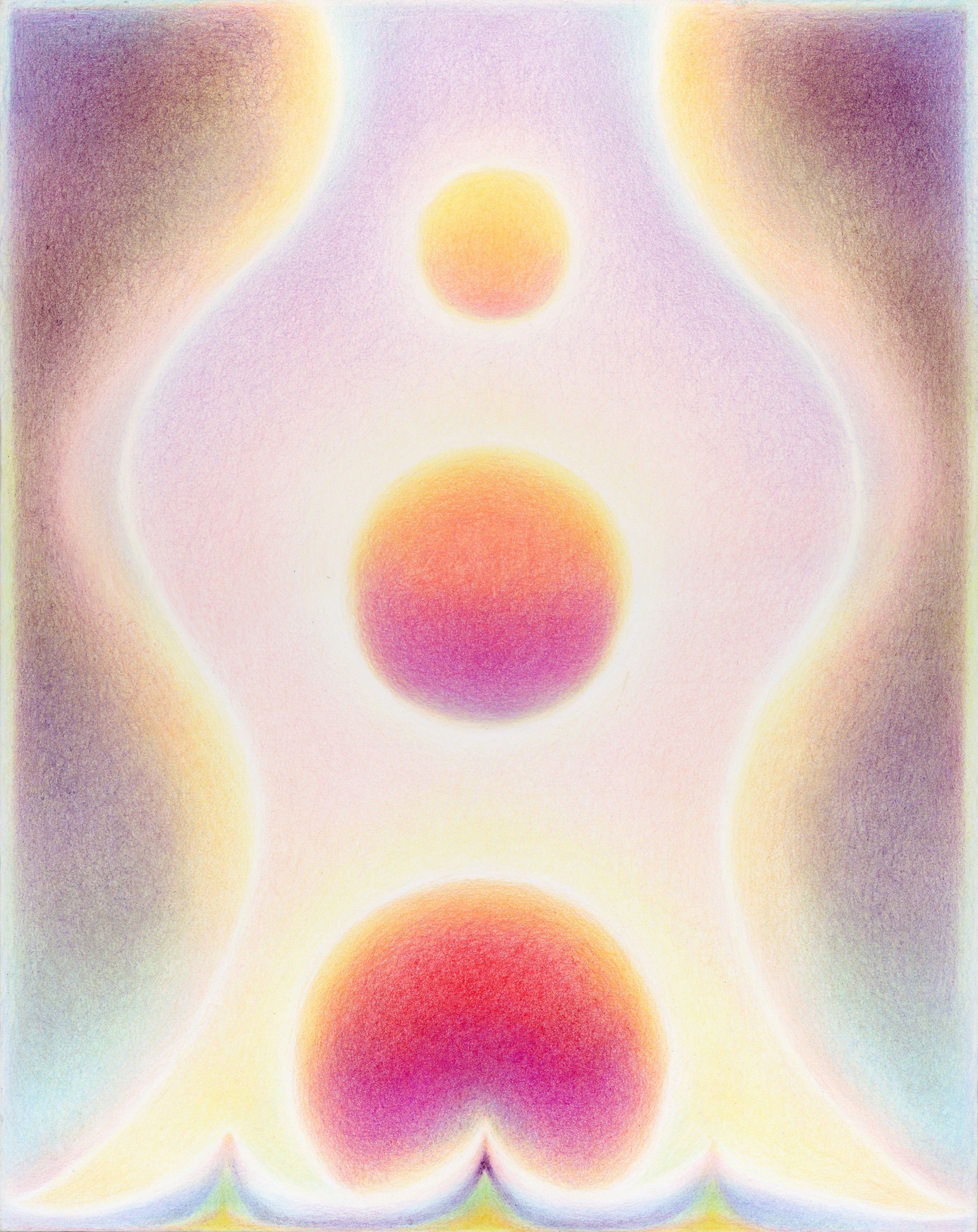 Rising, Color pencil on paper mounted on board, 2024