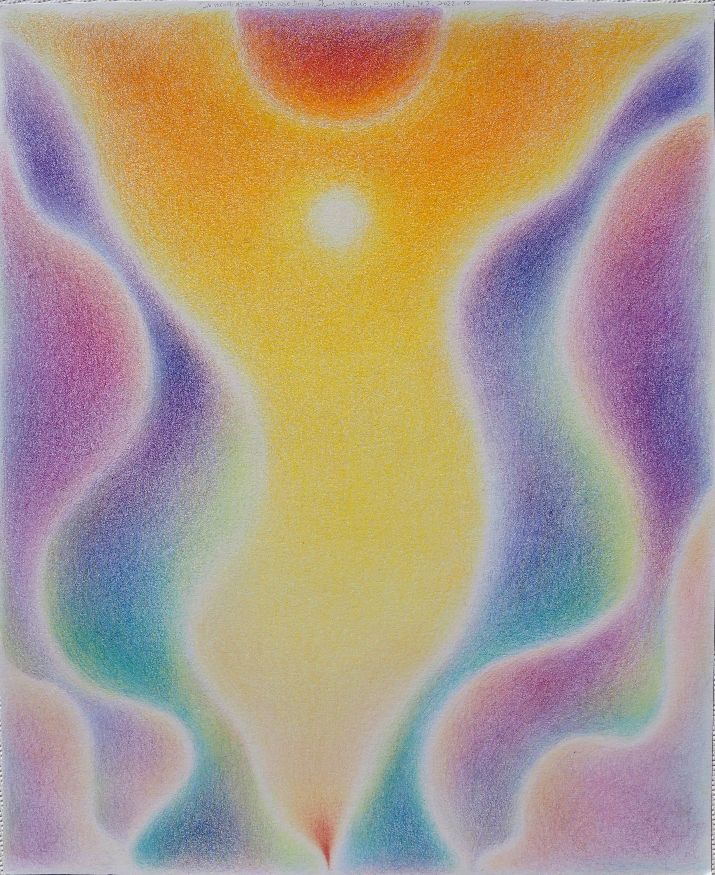 Two months after Nola was born, Pencil on paper, 2022