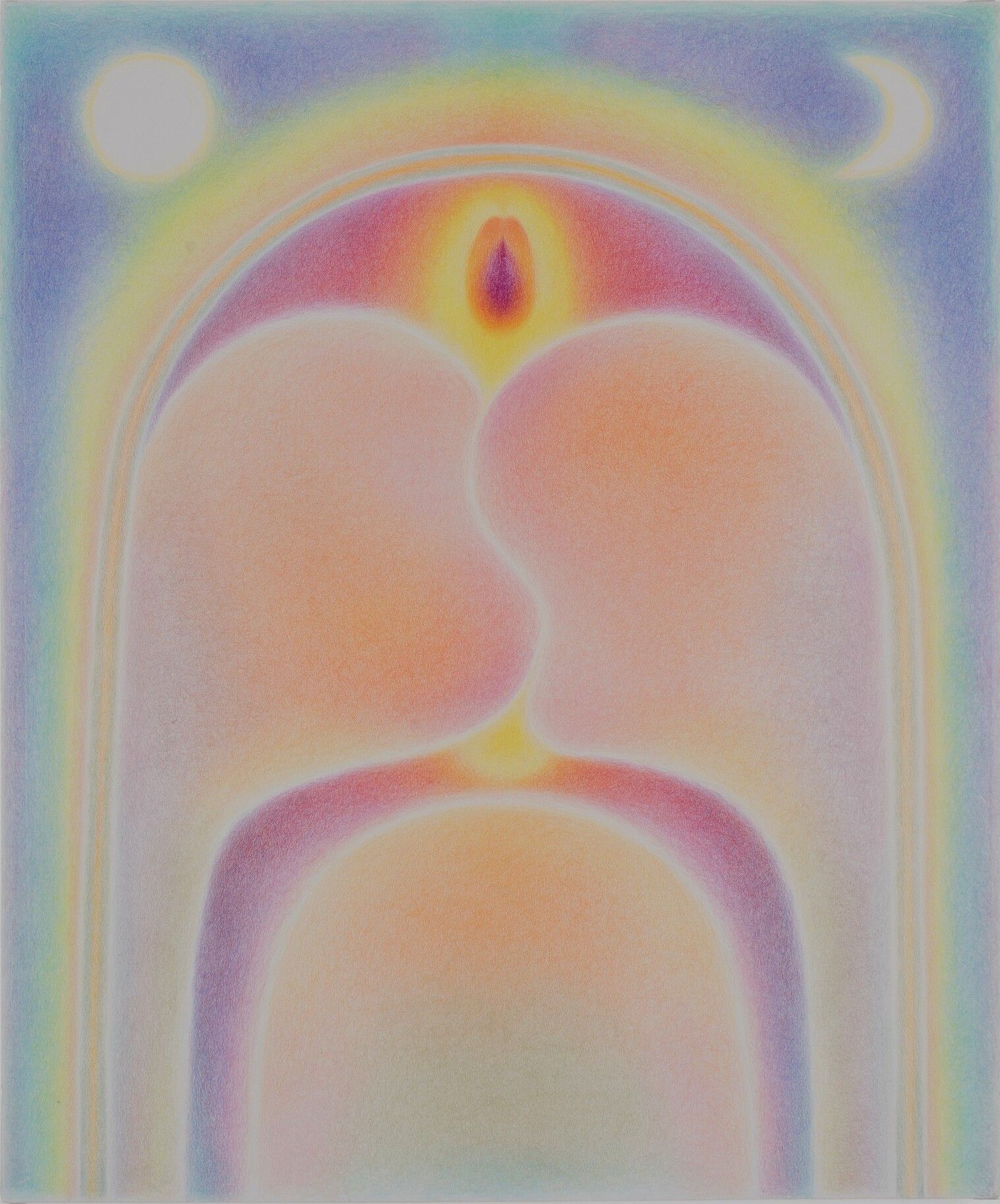 Lorelei, Color pencil on paper mounted on board, 2023