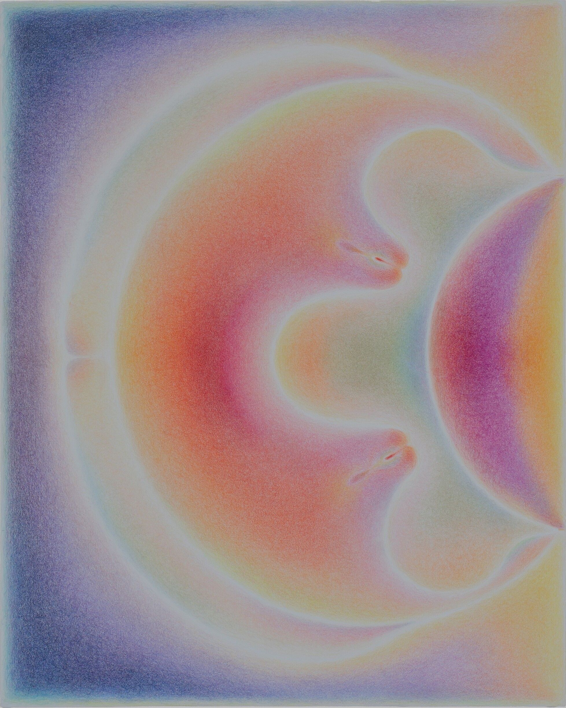 Untitled, Color pencil on paper mounted on board, 2023