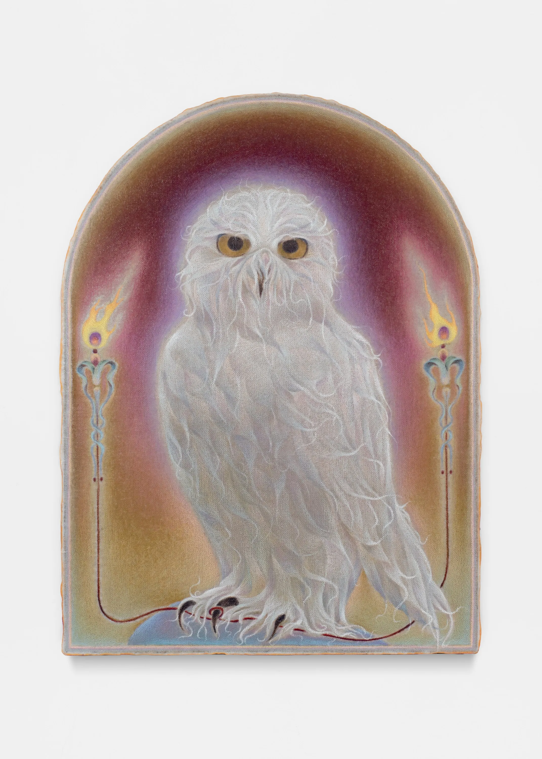 Visitor, Oil and color pencil on linen over panel, 2026