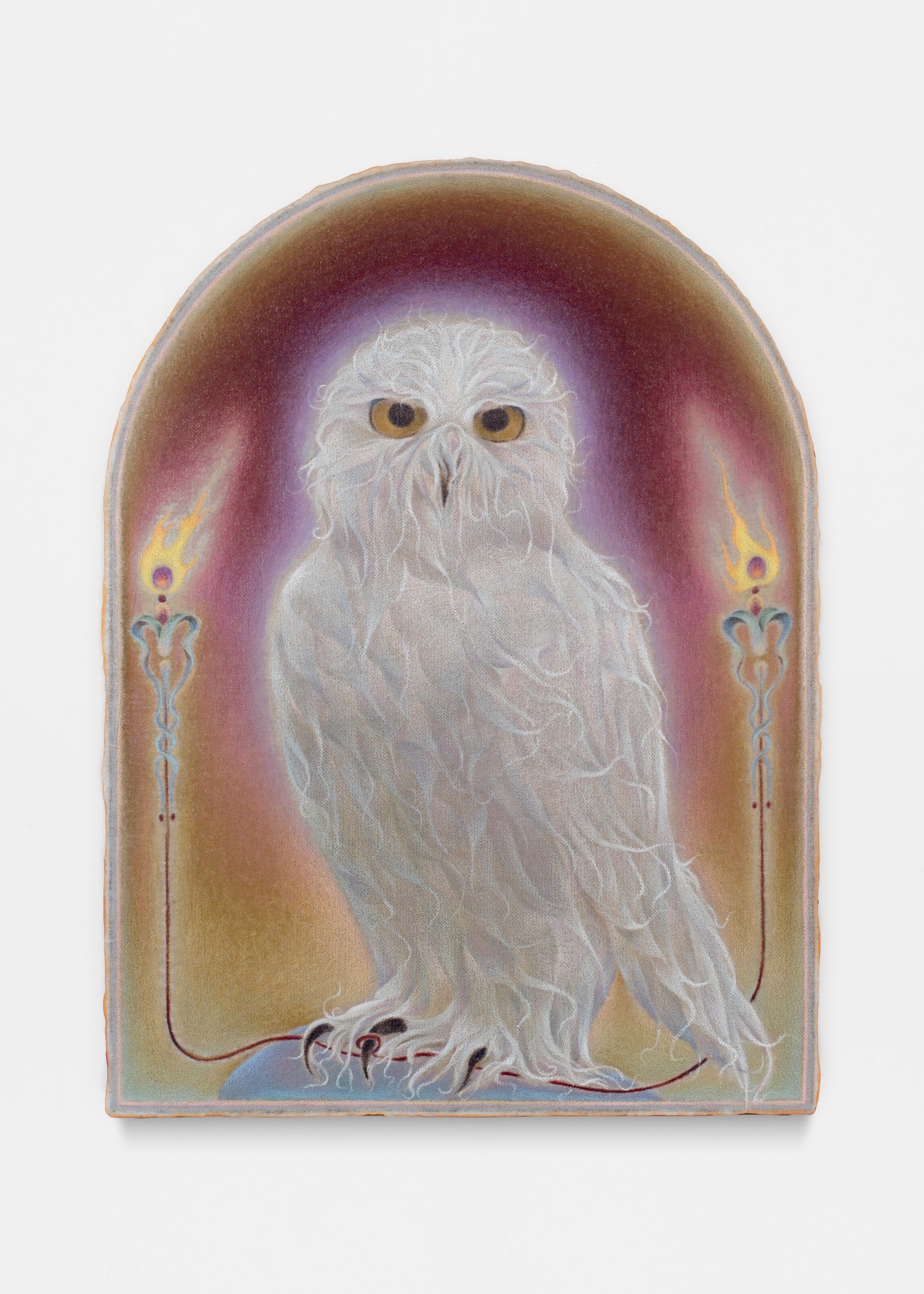 Visitor, Oil and color pencil on linen over panel, 2026
